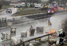 Mesterlövésznek kellett kilőnie 13 gázpalackot az M6-oson – VIDEÓ