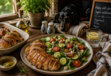 Hideg sült csirke nyári salátával – amikor a sütő már reggel elvégzi a munkát